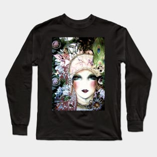 ART DECO PASTEL FLORAL FLAPPER COLLAGE POSTER PRINT Long Sleeve T-Shirt